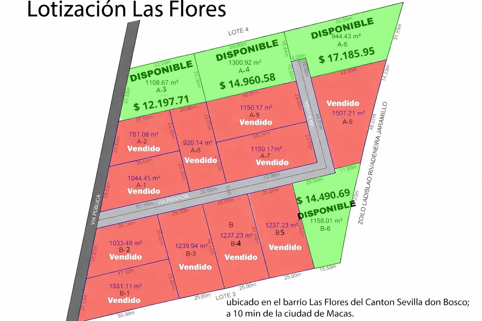 Plano de lotes Atardeceres del Sangay