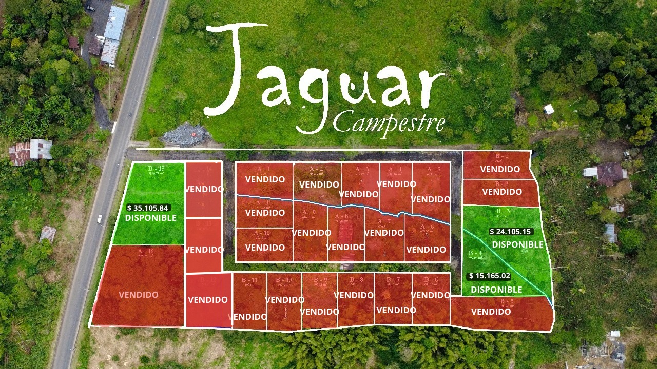 Plano de lotes Jaguar Campestre