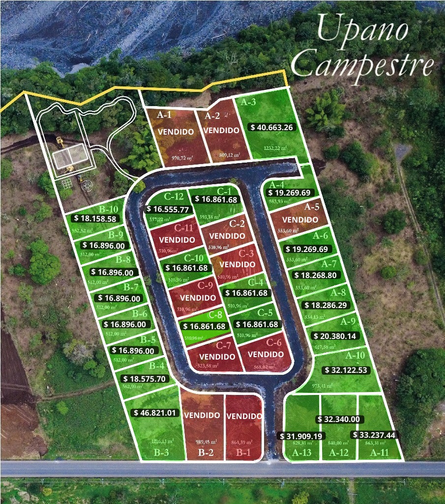 Plano de lotes Jaguar Campestre